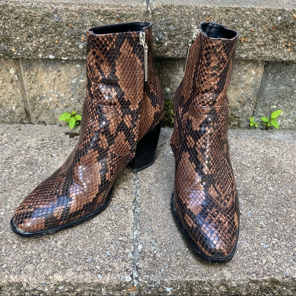 Zara Faux Python Ankle Boots